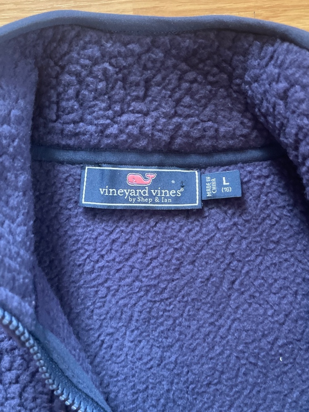 Vineyard Vines Women’s Navy Blue Sherpa Cozy Zip Up Vest Size Large - Picture 6 of 9